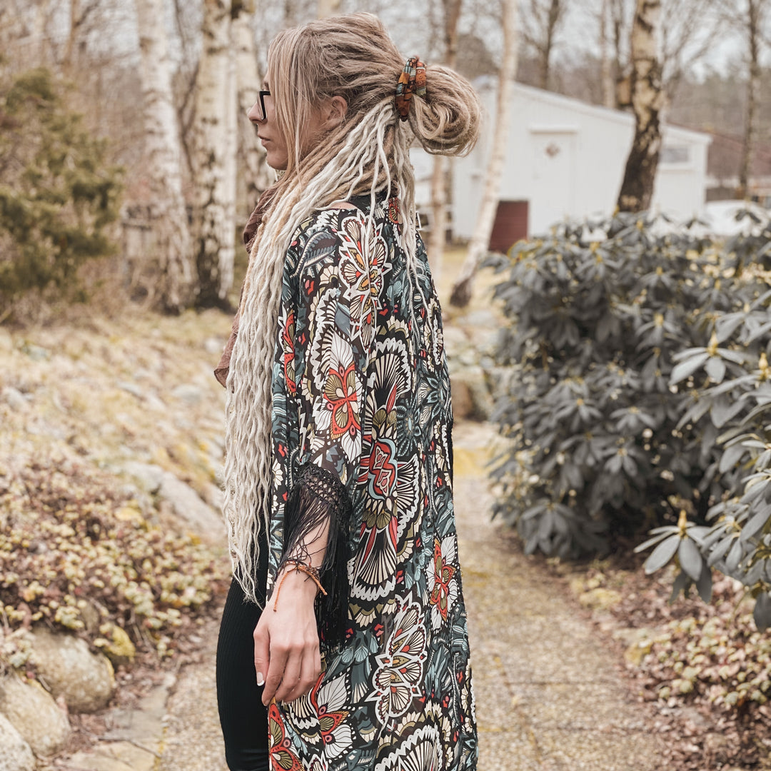 Colorful Fringe Kimono