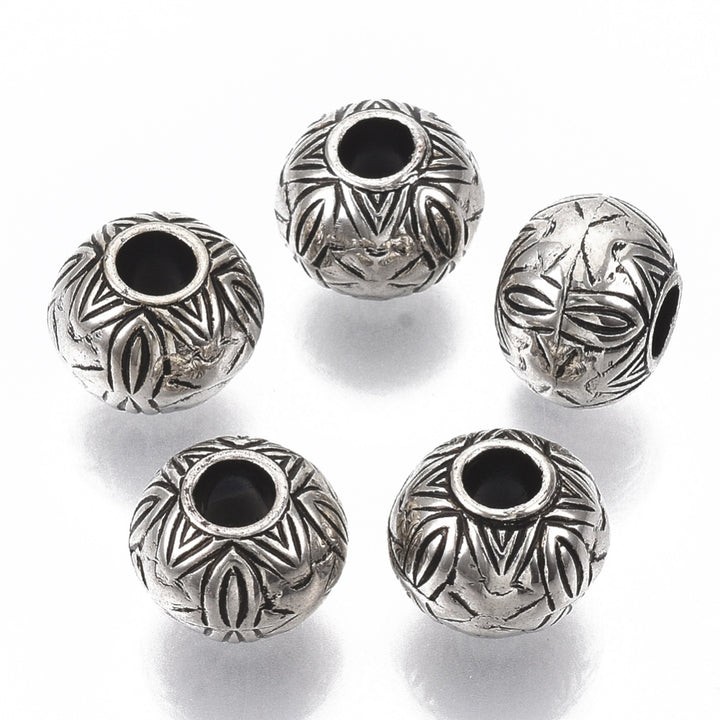 Light grey tribe beads 10pieces